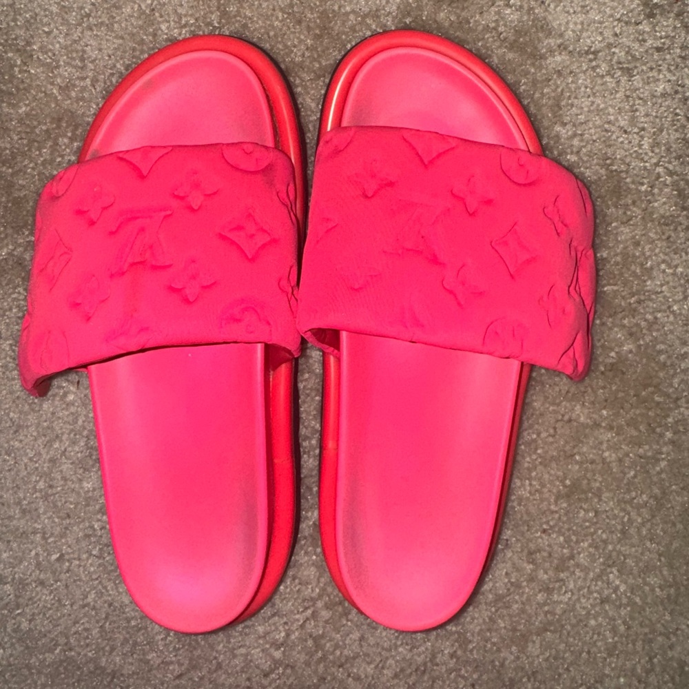 Louis Vuitton Vibrant Pink Slide Sandals